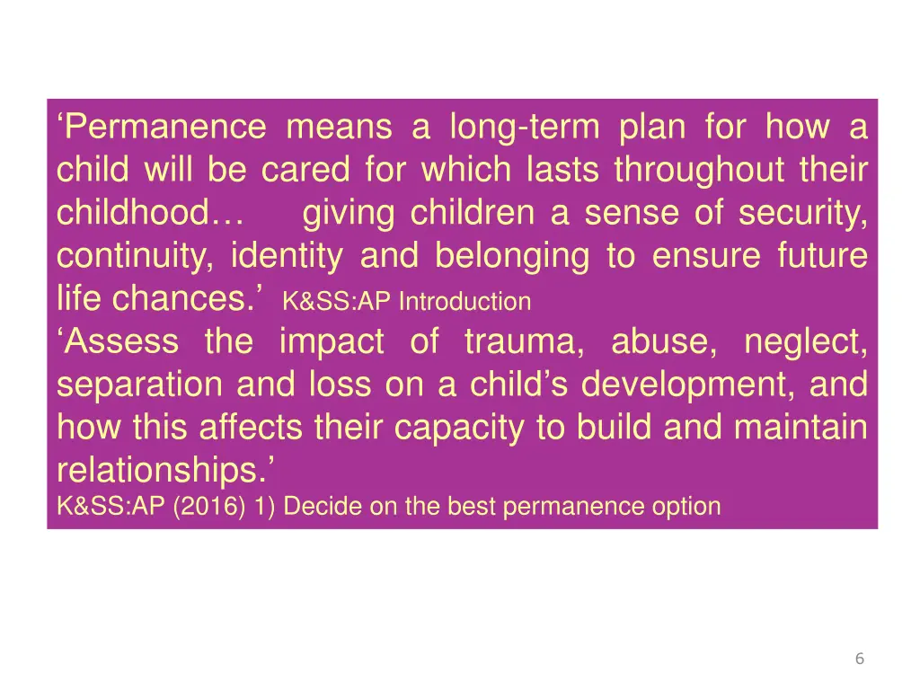 permanence means a long term plan for how a child