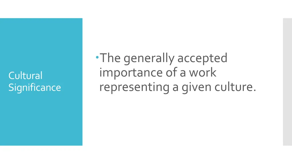 the generally accepted importance of a work
