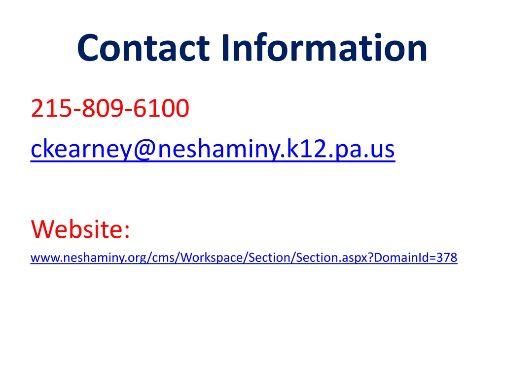 contact information