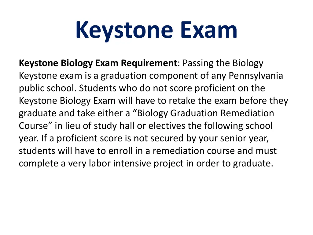 keystone exam
