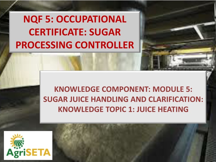nqf 5 occupational certificate sugar processing