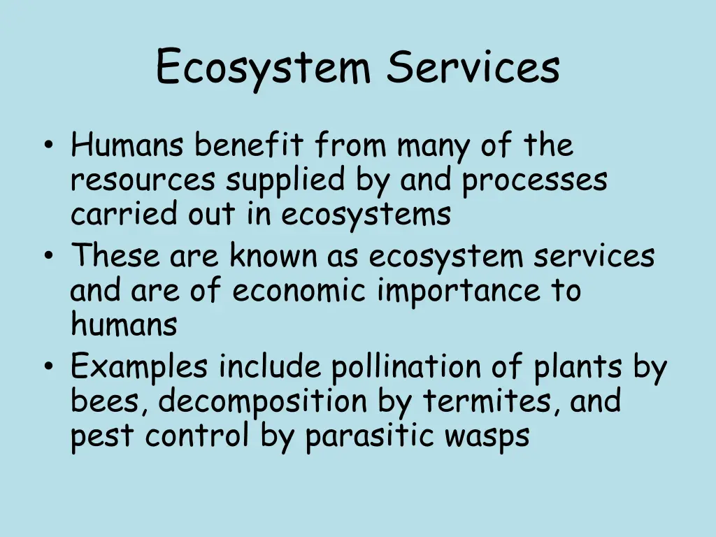 ecosystem services