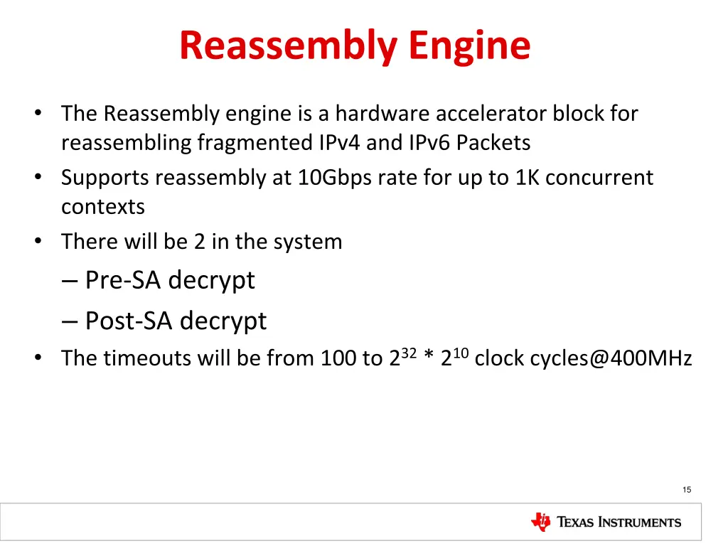 reassembly engine