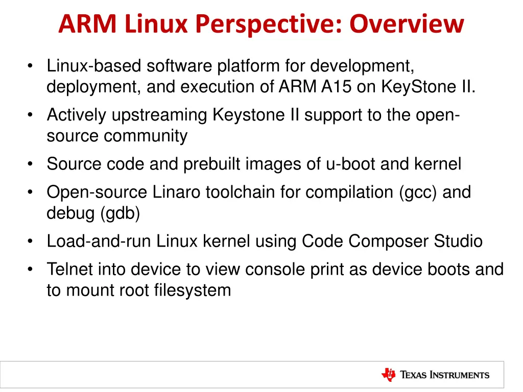 arm linux perspective overview