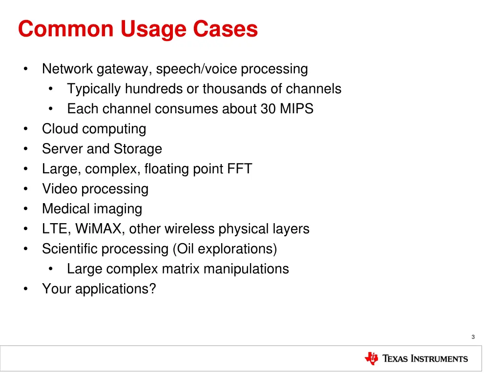 common usage cases