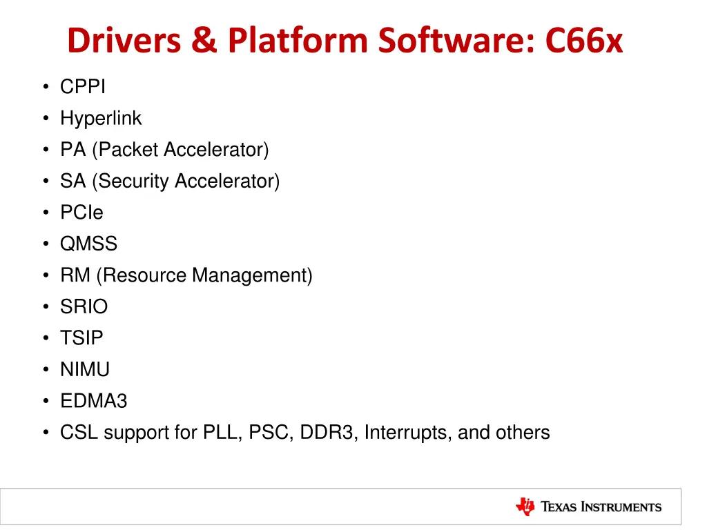 drivers platform software c66x