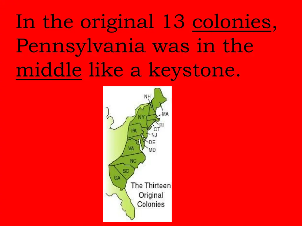 in the original 13 colonies pennsylvania