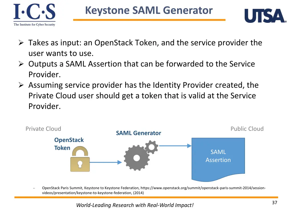 keystone saml generator