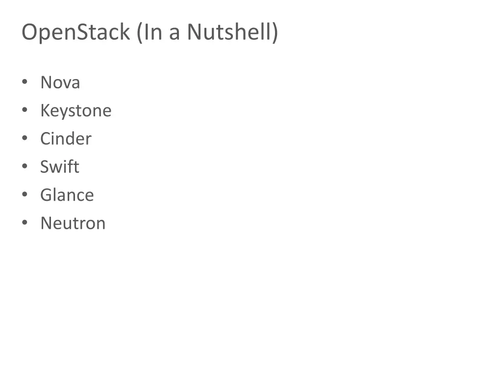 openstack in a nutshell