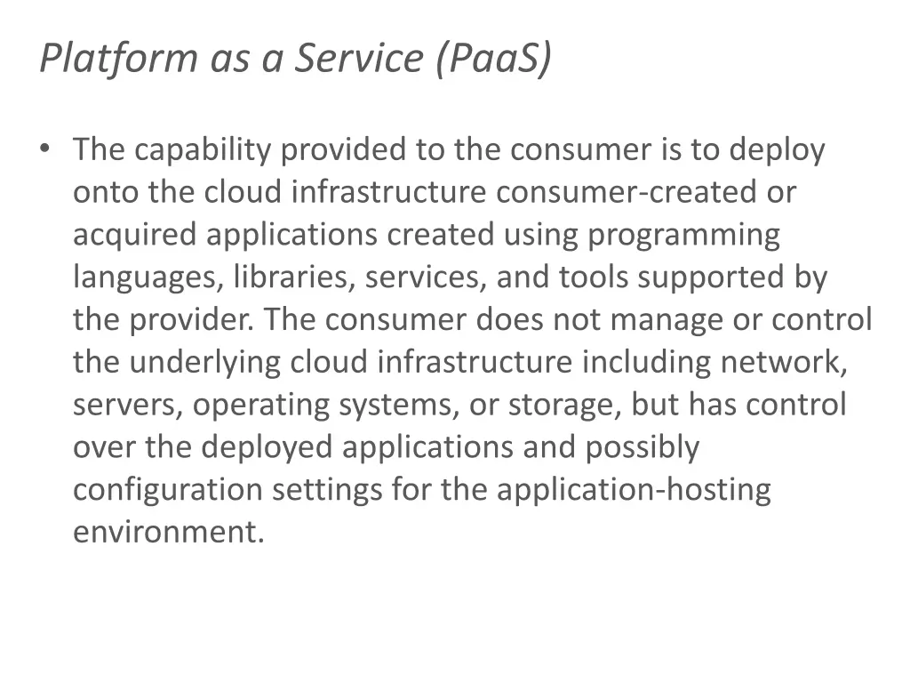 platform as a service paas