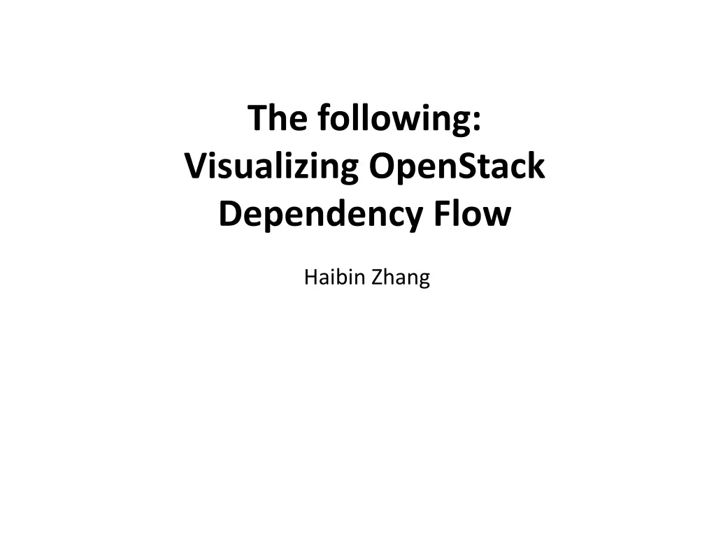 the following visualizing openstack dependency