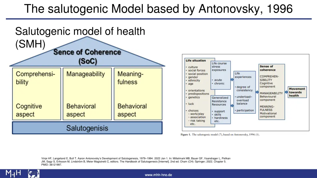 the salutogenic model based by antonovsky 1996