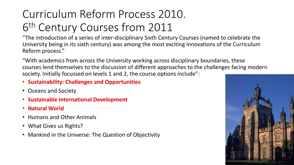 curriculum reform process 2010 6 th century