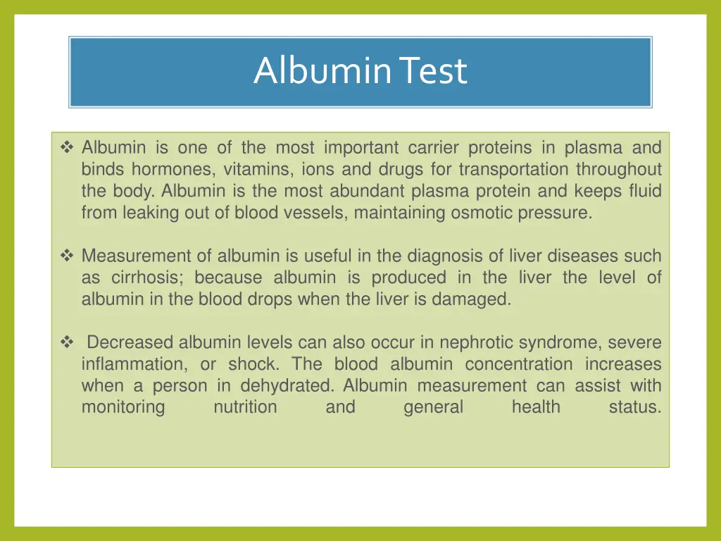 albumin test