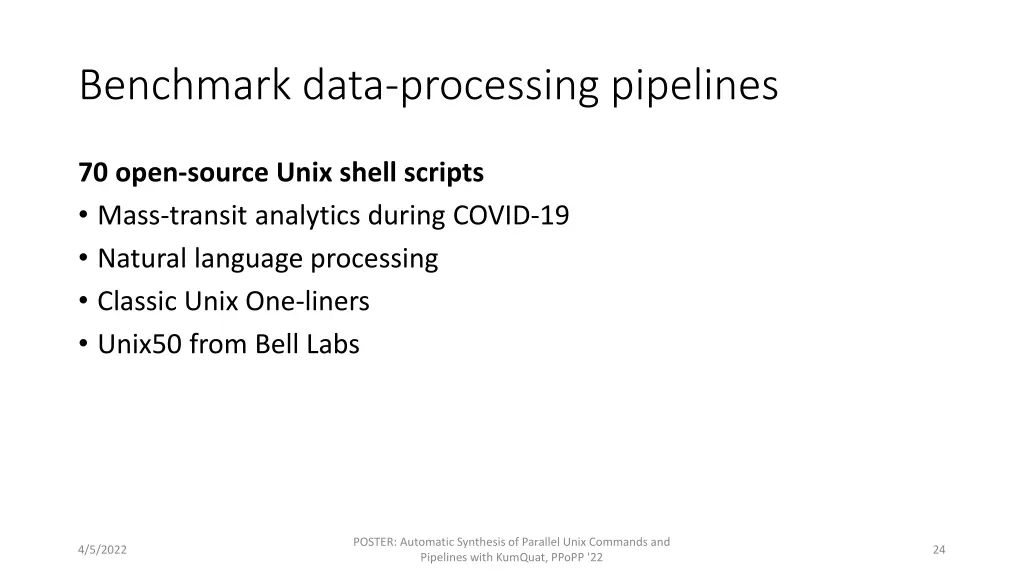benchmark data processing pipelines