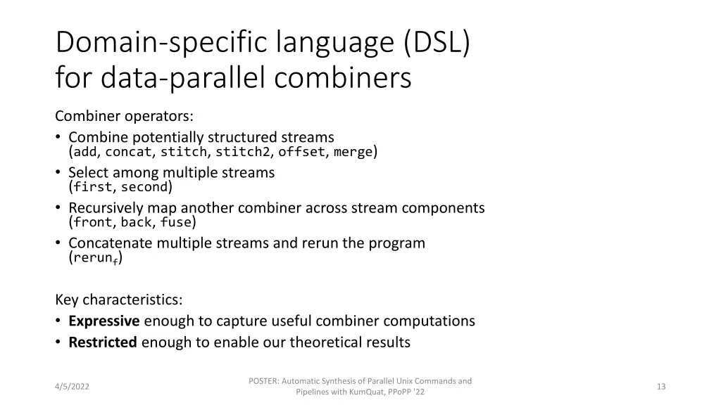 domain specific language dsl for data parallel