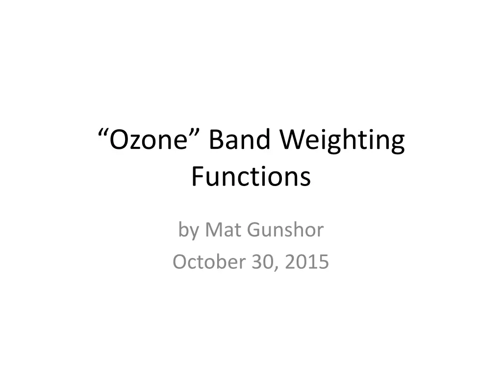 ozone band weighting functions