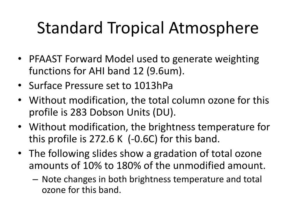 standard tropical atmosphere