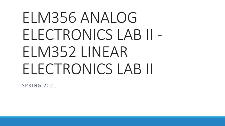elm356 analog electronics lab ii elm352 linear