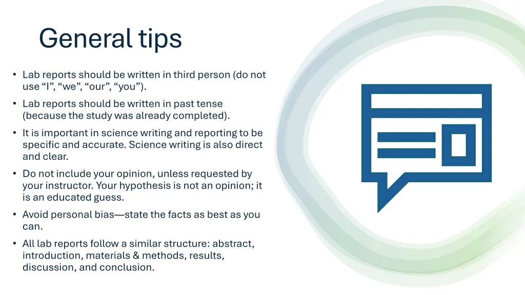 general tips