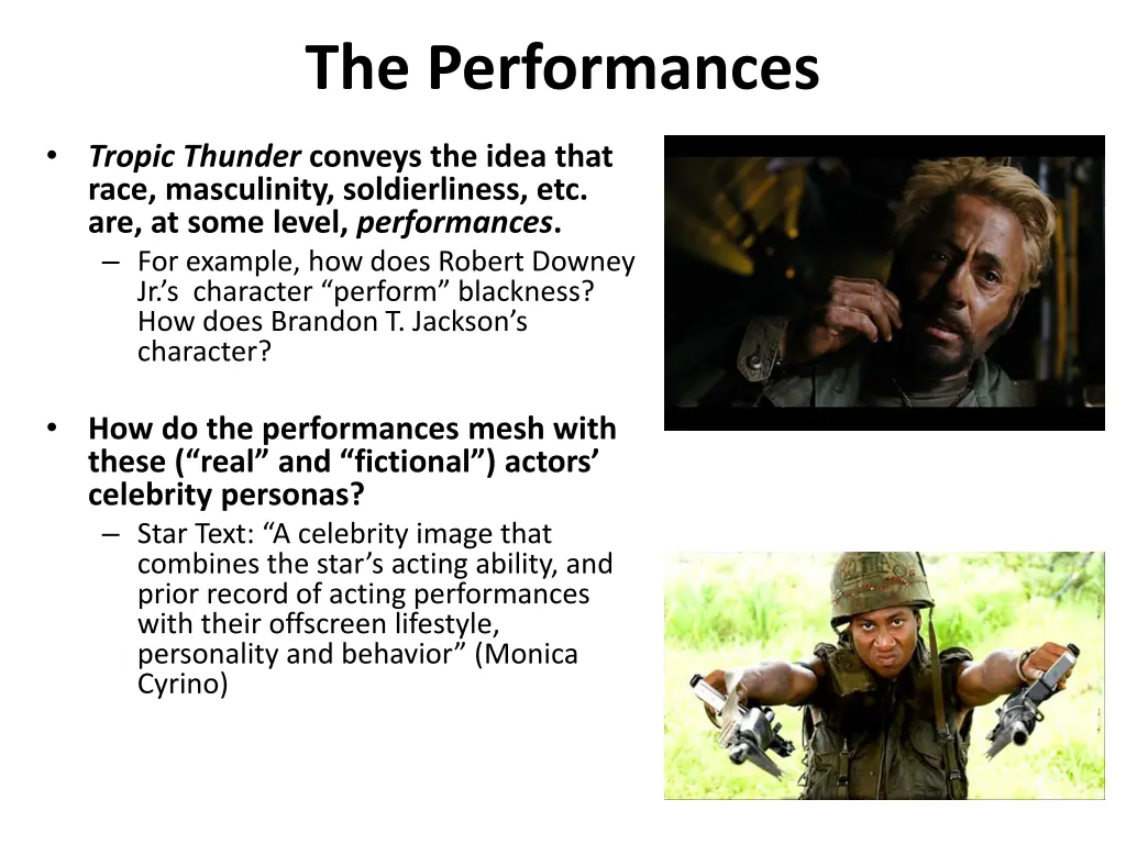 the performances