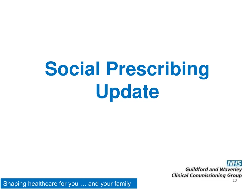 social prescribing update