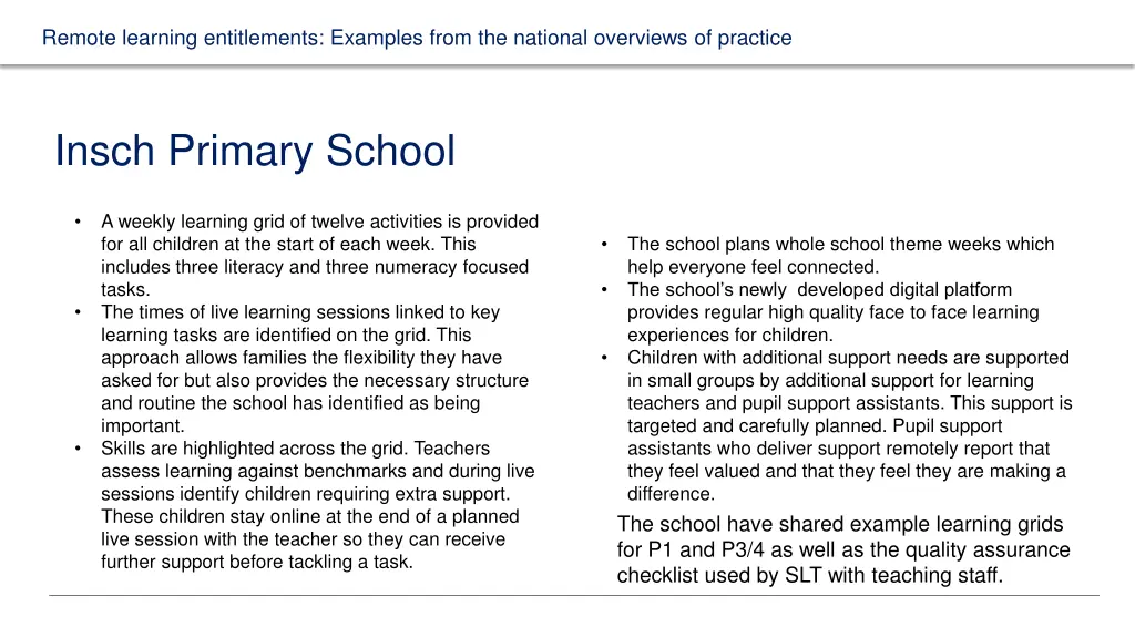 remote learning entitlements examples from 1