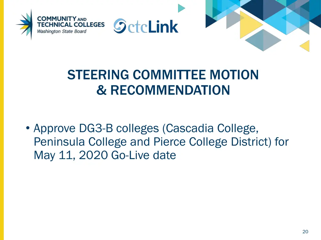 steering committee motion recommendation