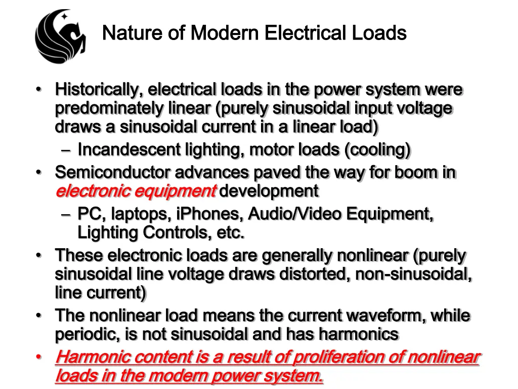 nature of modern electrical loads nature