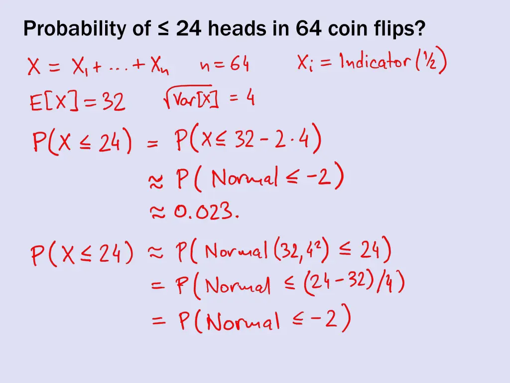 probability of 24 heads in 64 coin flips 1