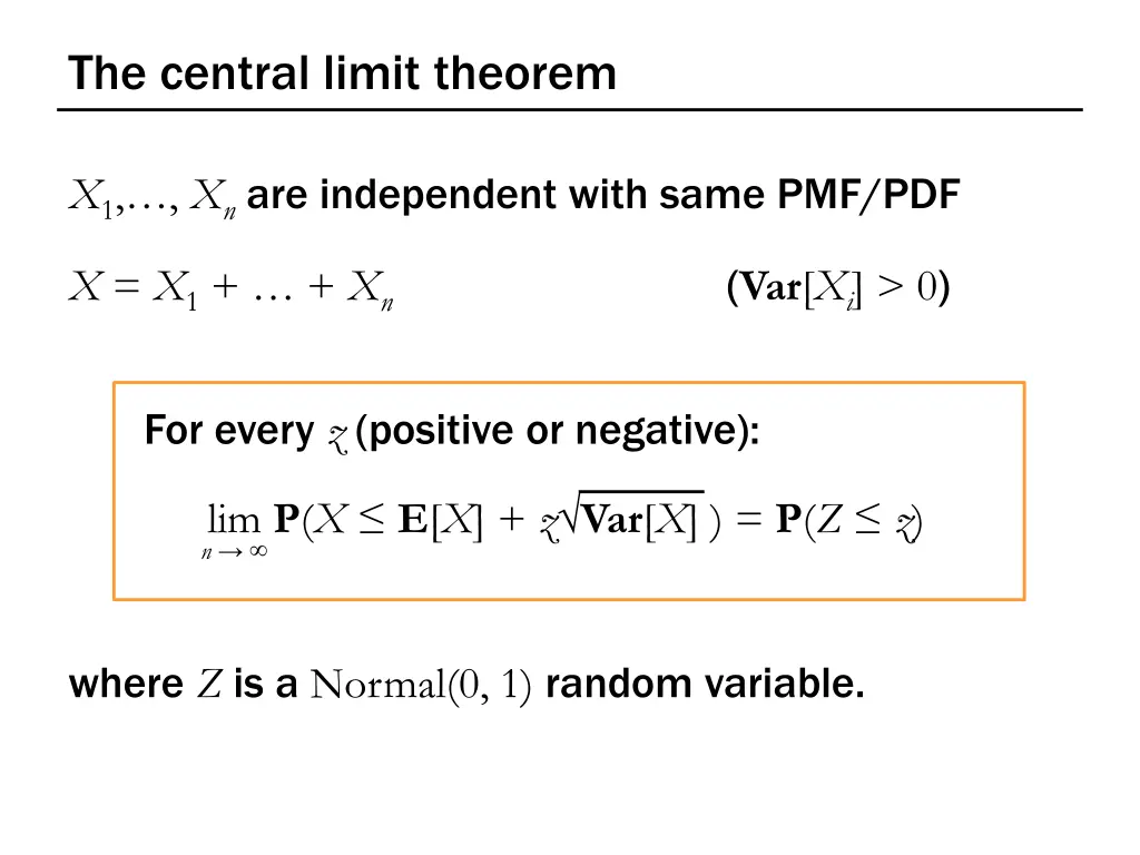 the central limit theorem