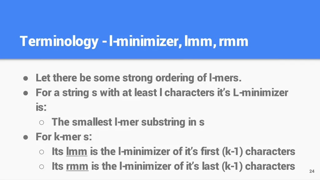 terminology l minimizer lmm rmm 1