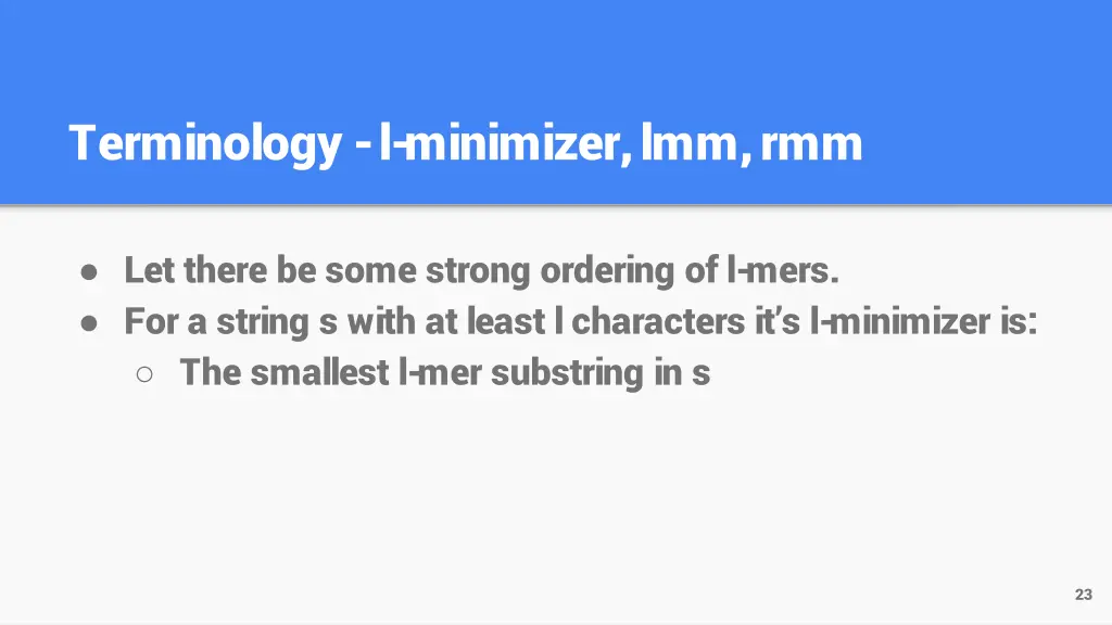 terminology l minimizer lmm rmm