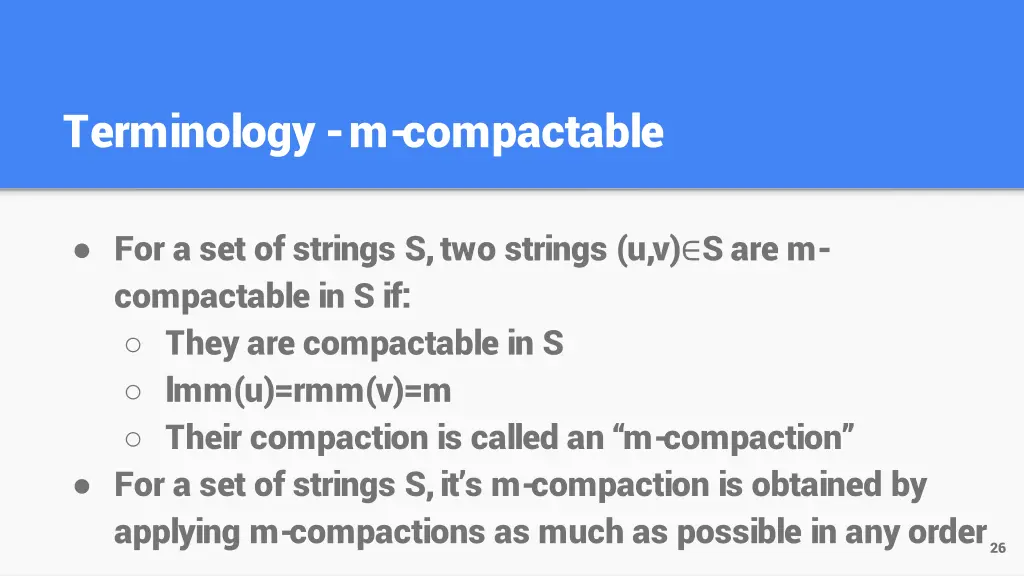 terminology m compactable