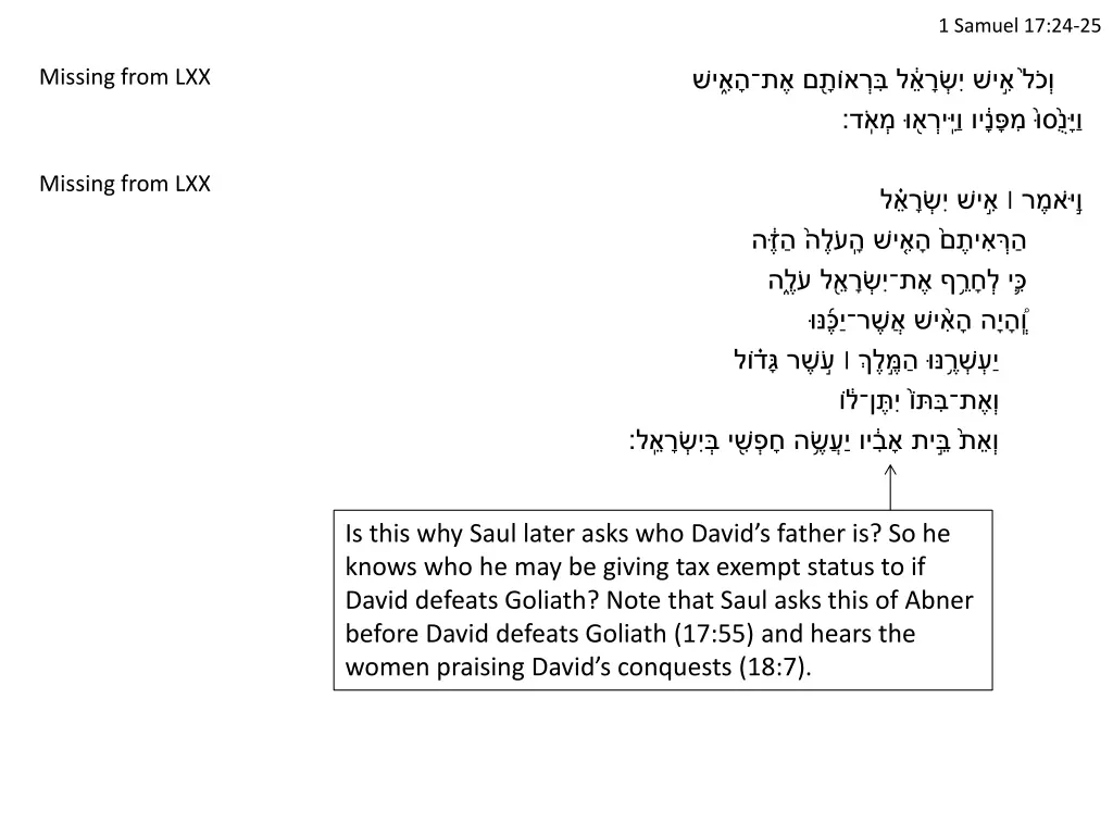 1 samuel 17 24 25