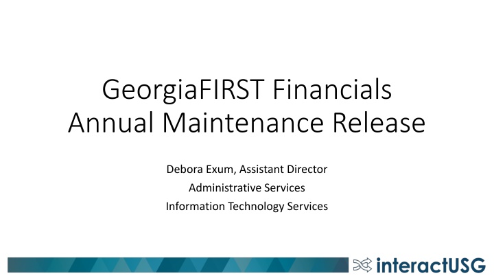georgiafirst financials annual maintenance release