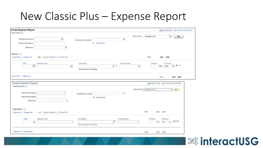 new classic plus expense report
