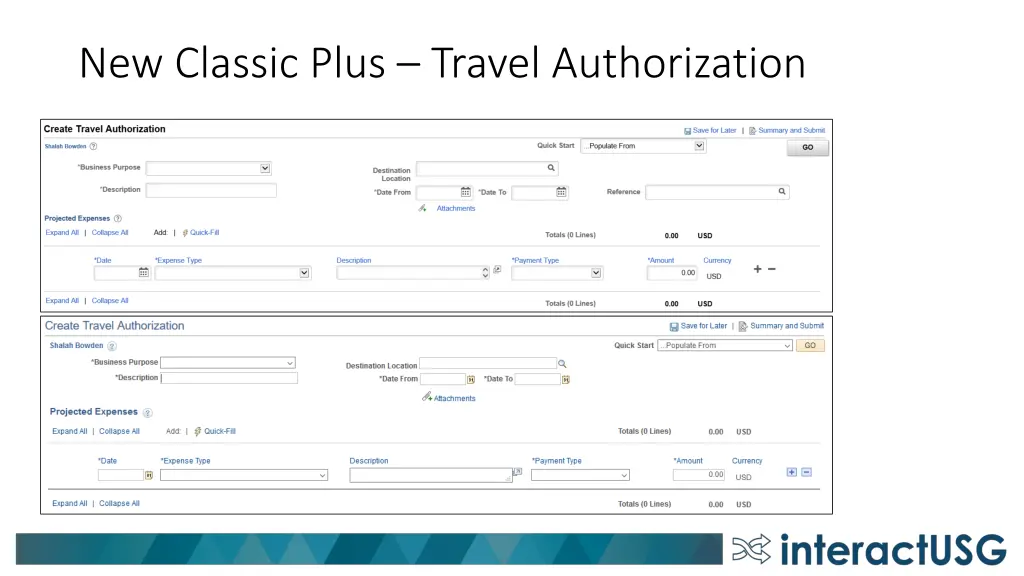new classic plus travel authorization
