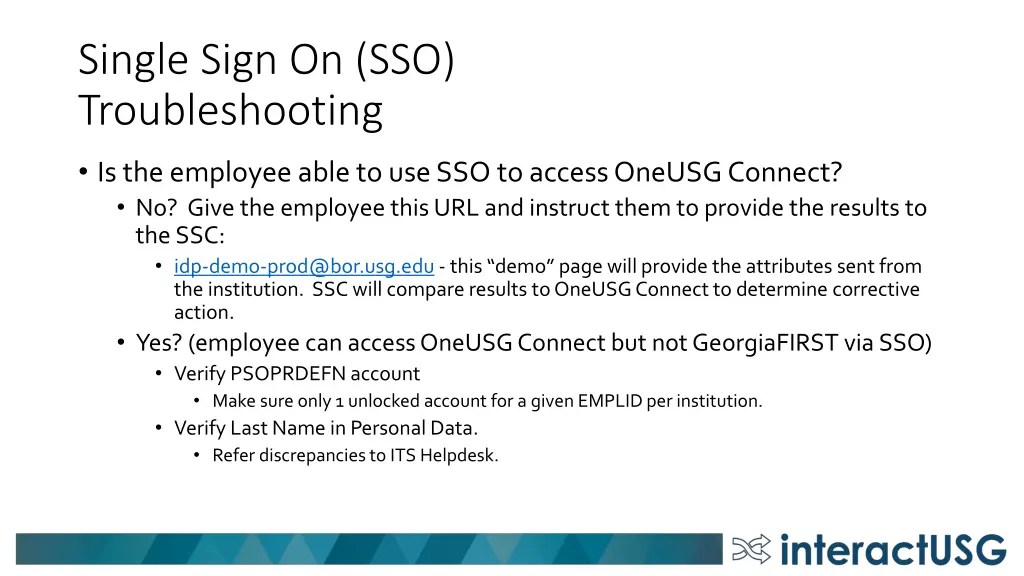 single sign on sso troubleshooting