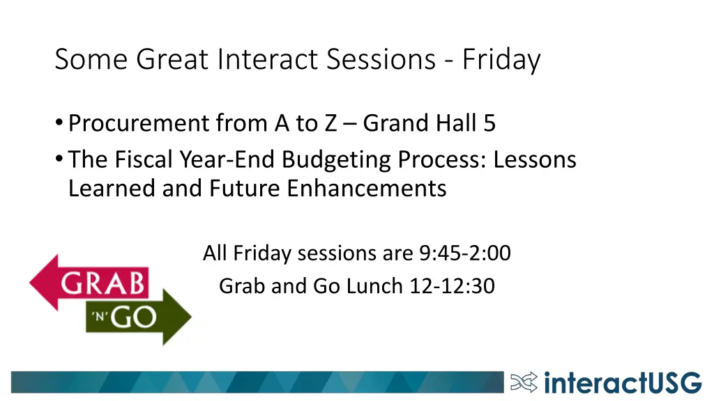 some great interact sessions friday