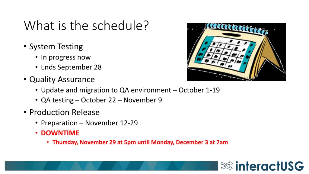 what is the schedule