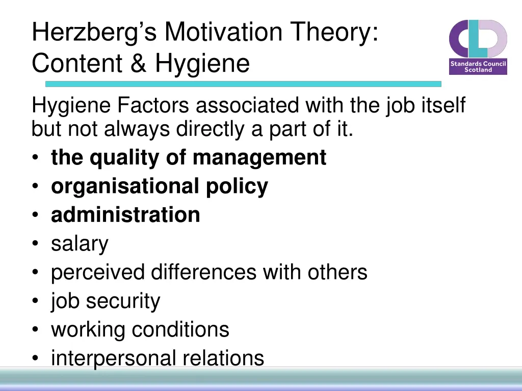 herzberg s motivation theory content hygiene 1
