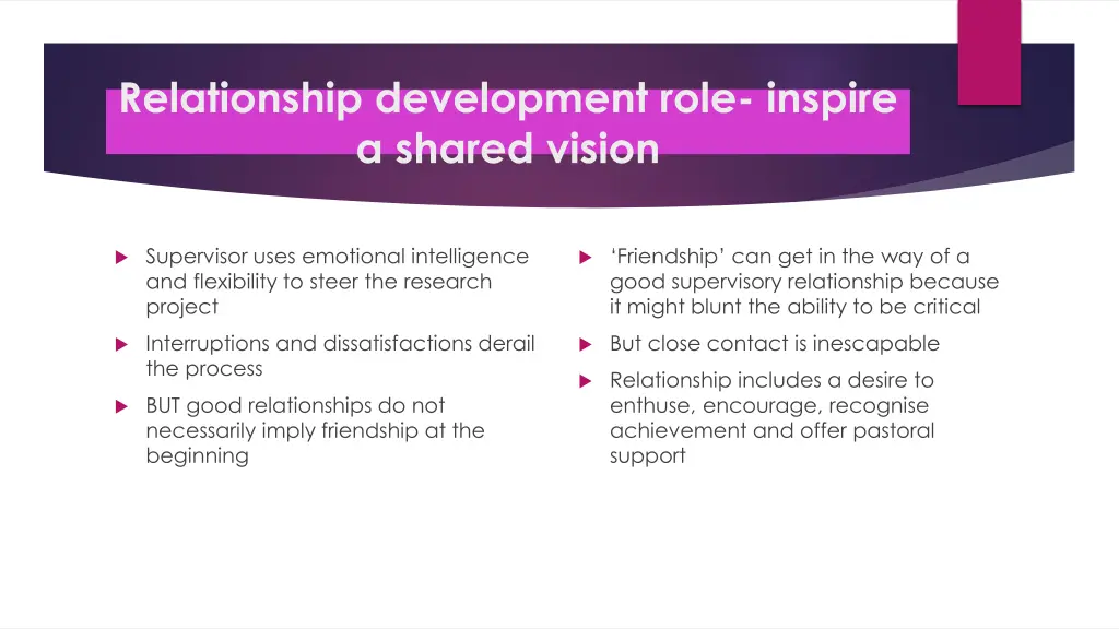 relationship development role inspire a shared
