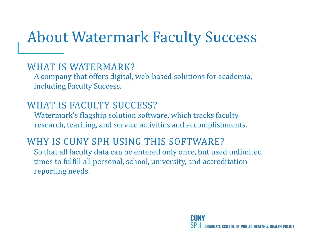 about watermark faculty success