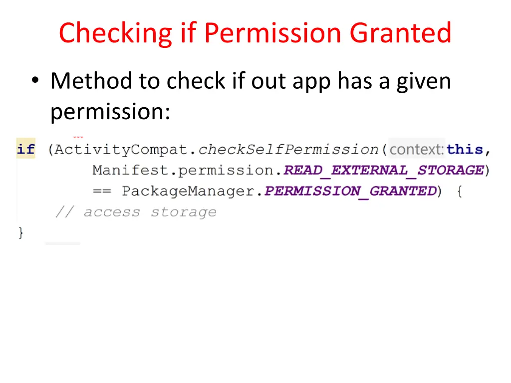 checking if permission granted