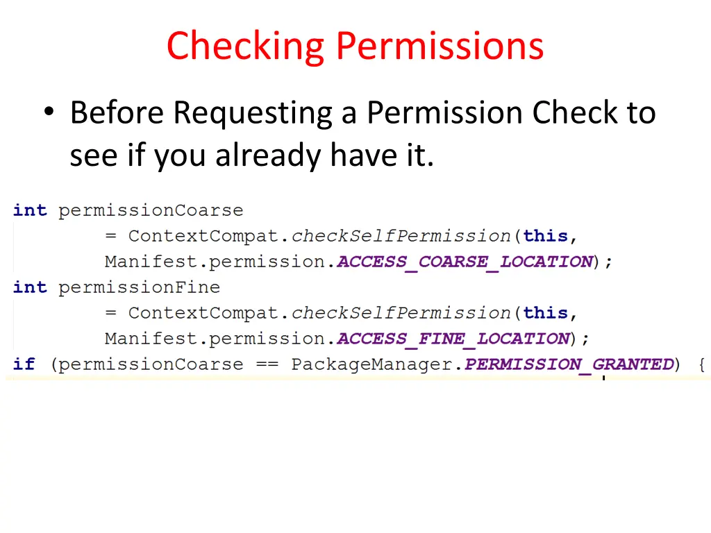 checking permissions