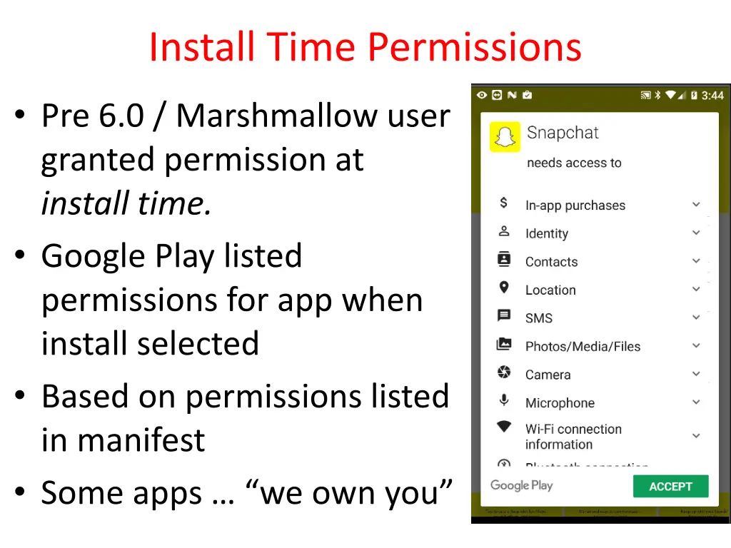 install time permissions