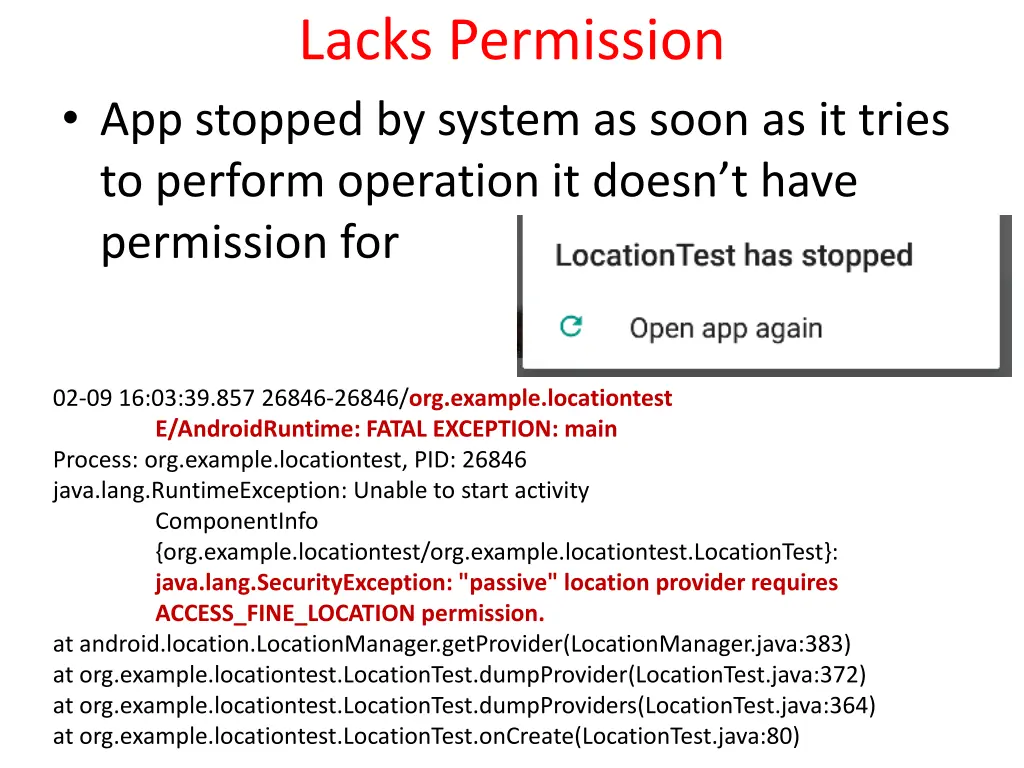 lacks permission