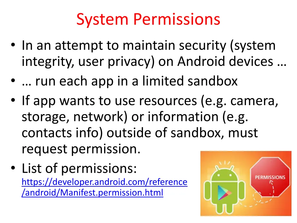 system permissions in an attempt to maintain