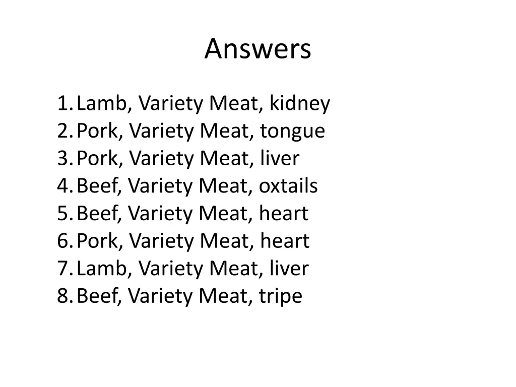 answers